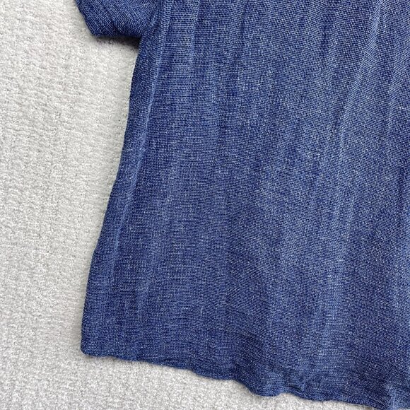 Tenth + Ocean Linen Button Down Shirt Men’s Sz M Blue Collared Casual Denim Read - Picture 16 of 16